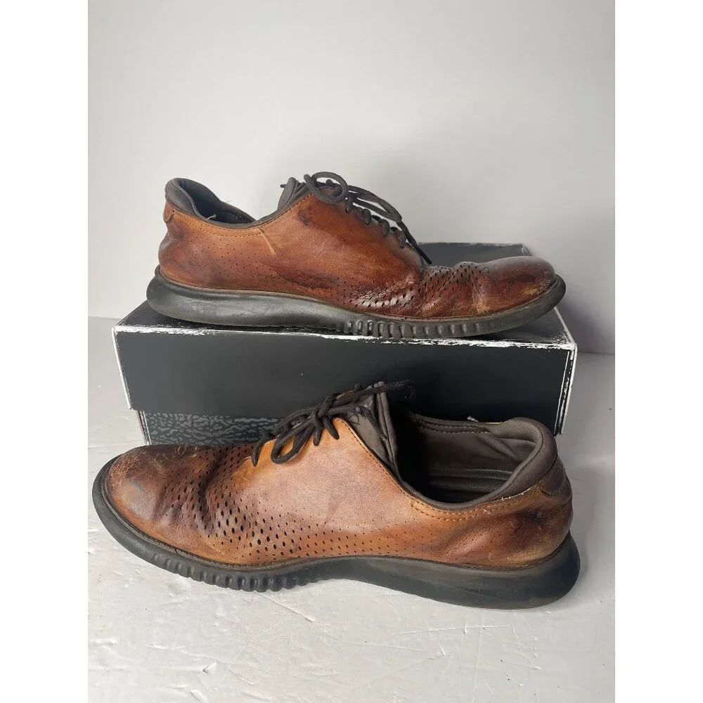 Mens 11.5‎ Cole Haan 2.Zerogrand Laser Wingtip Oxford Leather Dress Shoes C25351